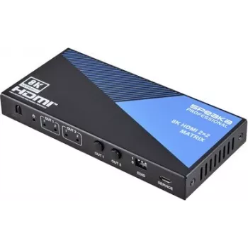 SpeaKa Professional SP-11571776 2x2 HDMI matricas komutators 8K@60Hz Ultra HD melns