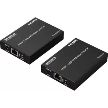SpeaKa Professional SP-HDE-350 HDMI KVM pagarinātājs pa tīkla kabeli RJ45 ar tastatūras un peles atbalstu, 120 m, Full HD 1080p SP-12774724