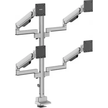 SpeaKa Professional SP-MM-1070 četru monitoru galda stiprinājums 17-40 collu ekrāniem, alumīnijs, regulējams augstums, noliece, pagriešana, 360° rotācija, 8 kg uz roku, melns SP-14376404