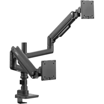 SpeaKa Professional SP-MM-980 divu monitoru galda stiprinājums 17-49 collu ekrāniem, regulējams augstums, noliece, pagriešana, rotācija, gāzes atspere, melns SP-12355452
