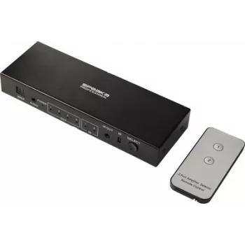 SpeaKa Professional SP-SWAP-500 2 portu HDMI KVM matricas slēdzis ar audio, 4K UHD, USB 2.0 centrmezglu, metāla, melns SP-13904372