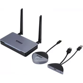SpeaKa Professional SP-TR-500 USB-C bezvadu HDMI pagarinātāja komplekts, 30 m, 5 GHz/2,4 GHz, Full HD 1080p, droša pārraide (SP-13382652)