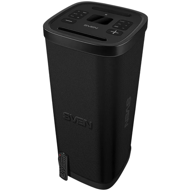 Skaļrunis Party Box SVEN PS-1250, Melns (300W, TWS, IPx4, Bluetooth, FM, USB, microSD, LED displejs, 13500mAh)