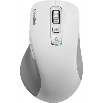SPEEDLINK VELORA Uzlādējama bezvadu pele, Bluetooth un 2,4 GHz, viedais lidojošais ritritenis, balta SL-630310-WT