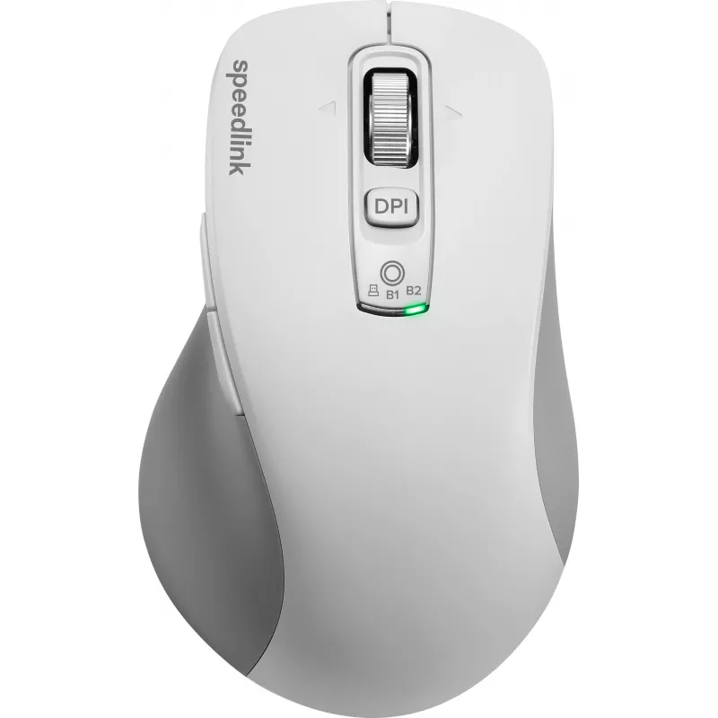 SPEEDLINK VELORA Uzlādējama bezvadu pele, Bluetooth un 2,4 GHz, viedais lidojošais ritritenis, balta SL-630310-WT