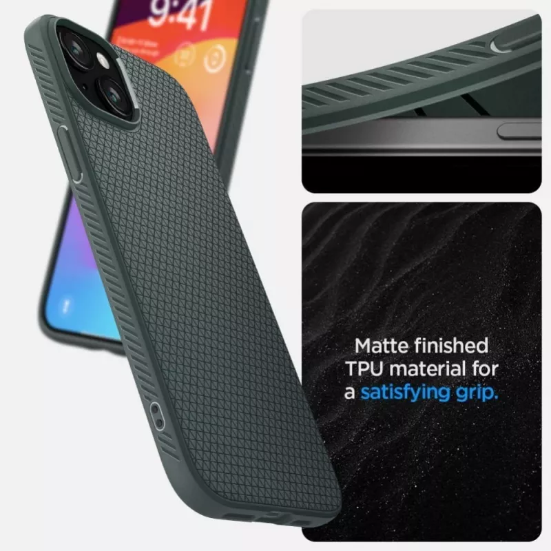 Spigen Liquid Air Maciņš iPhone 15 - Abyss Green