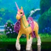 SPINMASTER Unicorn Academy - Vienradzis Leaf (28 cm, ar īstām krēpēm un asti, noņemamu iemauktu, seglu un suku)