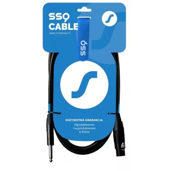 SSQ Cable XZJM1 - 6,35 mm TS vīrišķais uz XLR 3-pin sievišķo audio kabeli, 1 m, melns