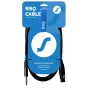 SSQ Cable XZJM1 - 6,35 mm TS vīrišķais uz XLR 3-pin sievišķo audio kabeli, 1 m, melns