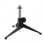 SSQ DS1 Desktop mikrofona statīvs - Melns, tērauds un čuguns, augstums regulējams 230-350 mm, 3/8 inch vītne ar 5/8 inch adapteri