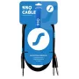 SSQ JSJM2 SS-1453 Kabelis Jack Stereo - 2x Jack Mono 2 m Melns