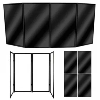 STAND4ME DJ PARAWAN COMPACT BK DJ fasādes ekrāns 4 paneļi melns rāmis balts audums