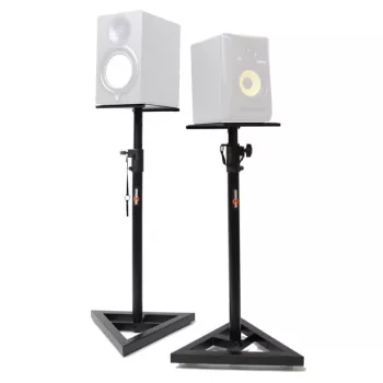 STAND4ME MON 1 MKII 2 monitoru statīvu komplekts - teleskopiskais augstuma regulējums 800-1300 mm, tērauds, melns, 20 kg slodze
