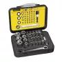STANLEY 39 daļu 1/4 collu piedziņas uzgriežņu atslēgu un uzgaļu komplekts ar R.360NANO grozāmo galvu
