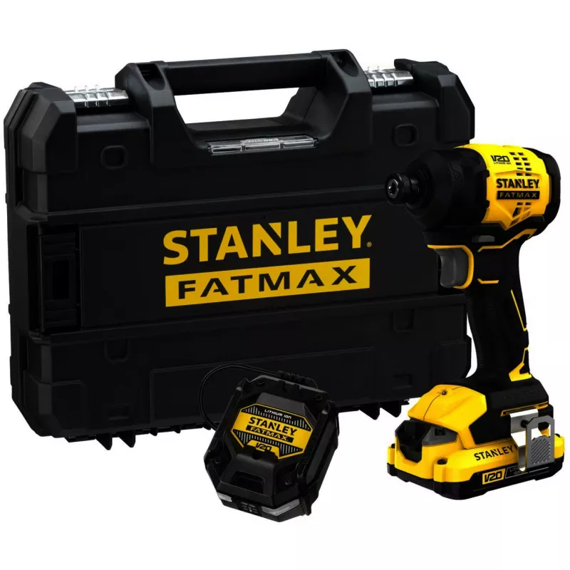 STANLEY Bezvada triecienuzgriežņu atslēga SFMCF811D1T-QW, 18V, 2.0Ah Li-Ion, Melna/Dzeltena, Pro-Stack futrālis