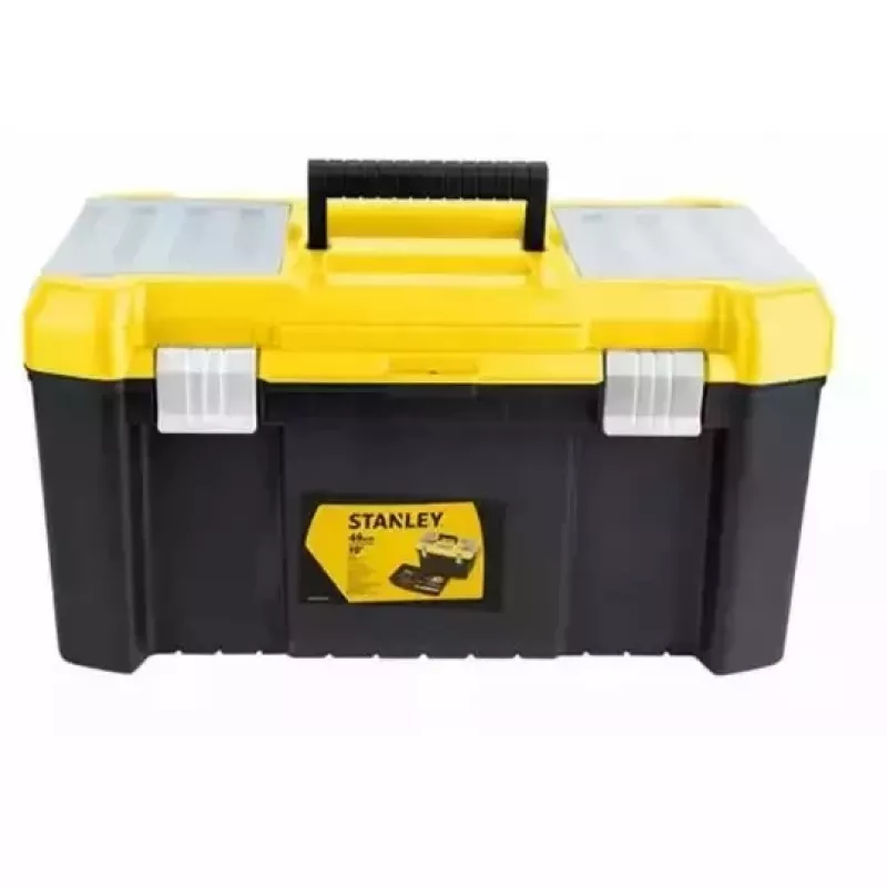 STANLEY Essential 19 collu instrumentu kaste ar organizētājiem, melna/dzeltena