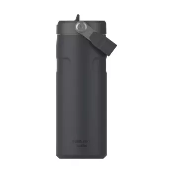 STANLEY IceFlow Bottle Flip Straw 2.0 0,47L melna termosa pudele ar salmiņu