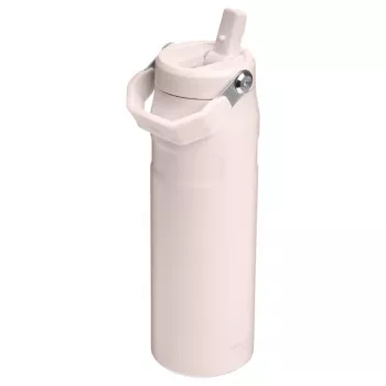 STANLEY IceFlow Bottle Flip Straw 2.0 0,71L gaiši rozā (Guava) - 24oz (710 ml) atkārtoti lietojama nerūsējošā tērauda ūdens pudele ar nolokāmu salmiņu vāciņu, divslāņu vakuuma izolācija, neizplūstoša, bez BPA, mazgājama trauku mazgājamā mašīnā
