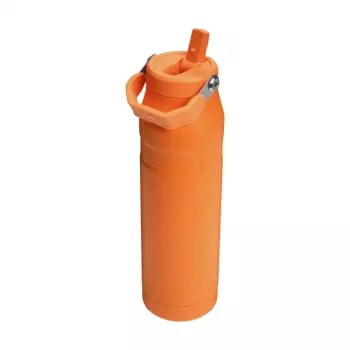 STANLEY IceFlow Bottle Flip Straw 2.0 1.06L oranža - Noplūdes drošs atlokāma salmiņa vāciņš, divkāršas sienas vakuuma izolēta nerūsējošā tērauda termoss