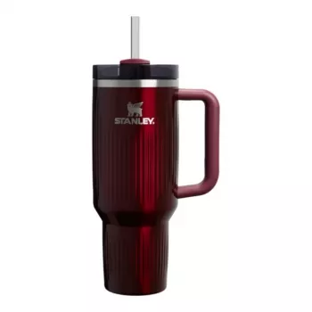 STANLEY The Quencher H2.0 Fluted Tumbler 1,18L spīdīgi bordo termokrūze ar salmiņu