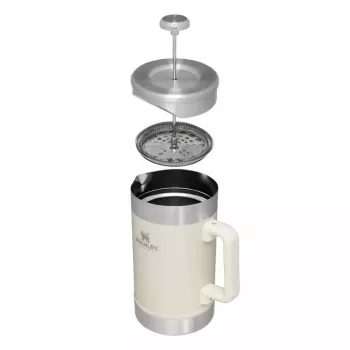 STANLEY The Stay-Hot French Press 1,4L kafijas termoss spīdīgi krēmkrāsā