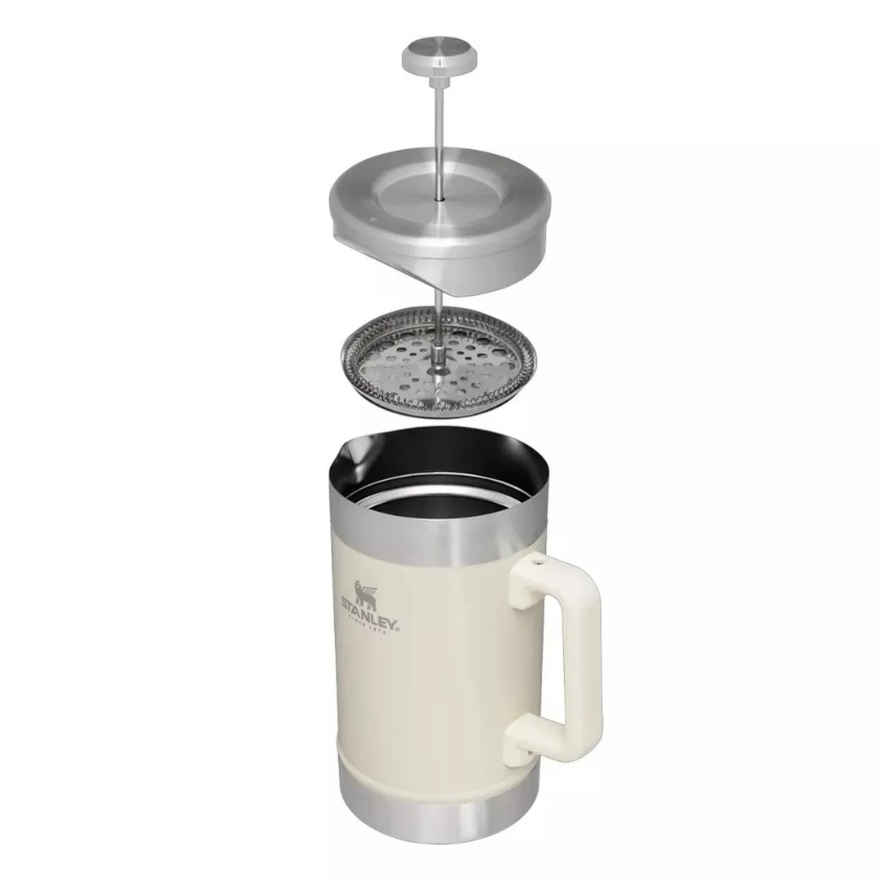 STANLEY The Stay-Hot French Press 1,4L kafijas termoss spīdīgi krēmkrāsā
