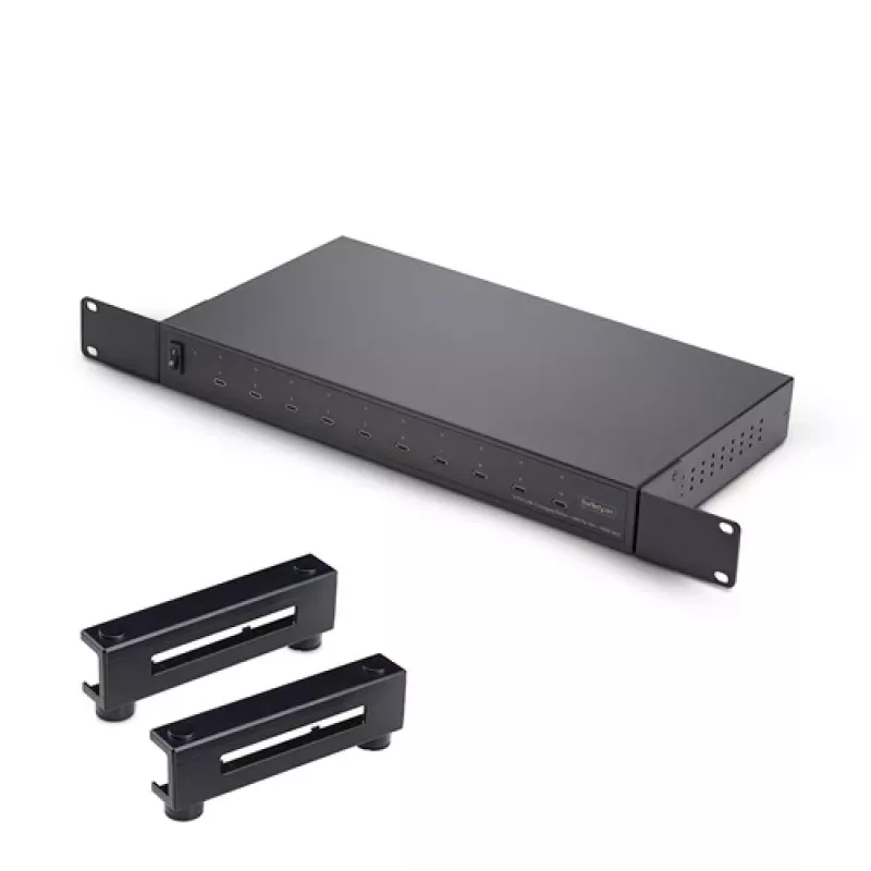 StarTech.com 10 portu USB-C uzlādes stacija - 60W uz portu, 350W kopā, USB PD 3.0, TAA atbilstība, galddatoram 10E-CHARGING-STATION