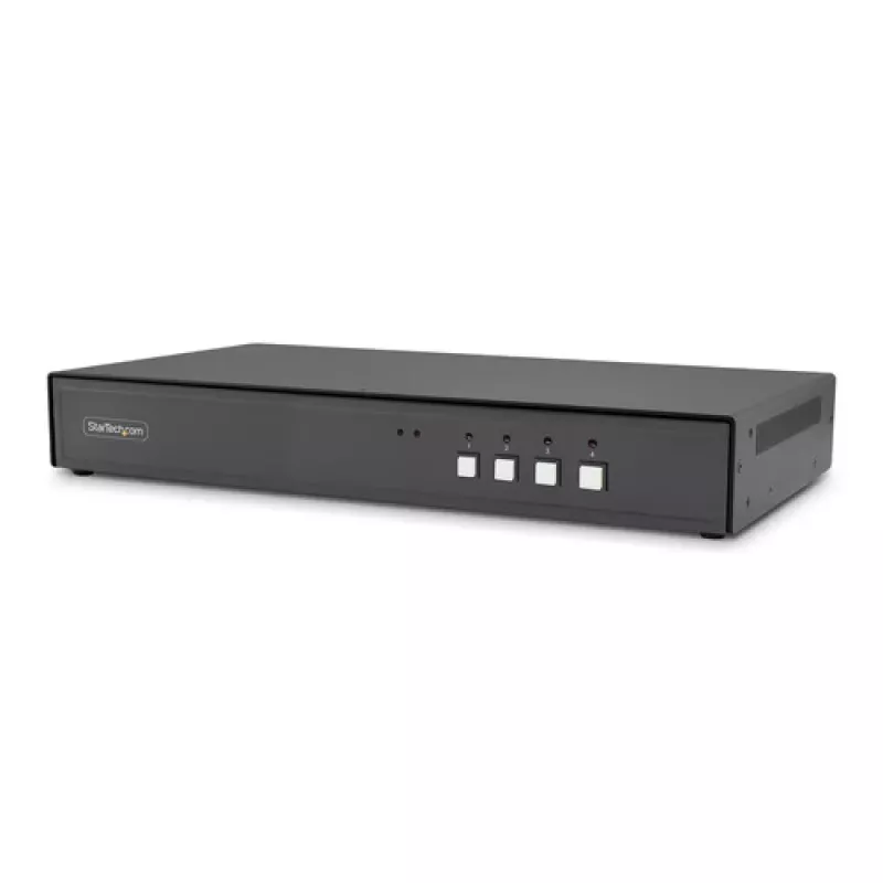 StarTech.com 4 portu KVM slēdzis ar audio un USB centrmezglu - DVI-I, 1920x1200, karstie taustiņi