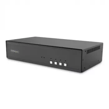 StarTech.com Secure 4-Port Dual Monitor 4K DisplayPort KVM Switch ar USB 3.0 Hub un Audio