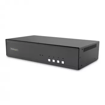 StarTech.com Secure 4-Port Dual Monitor 4K DisplayPort KVM Switch ar USB 3.0 Hub un Audio