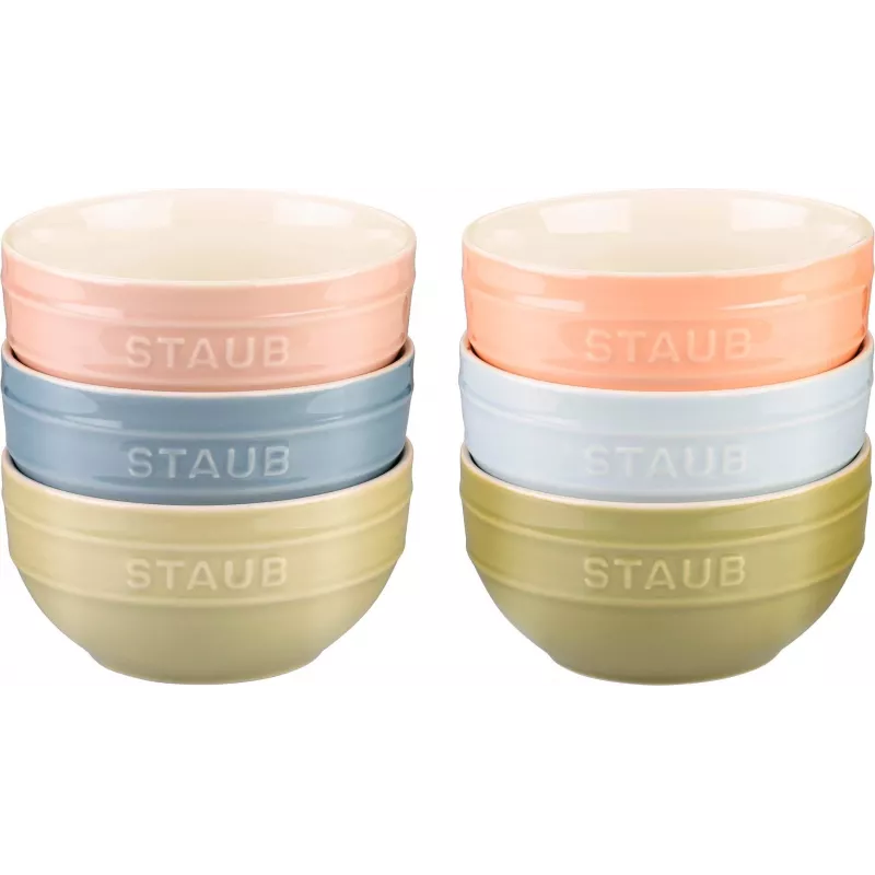 STAUB Serving Set of 6 Mini Bowls 12 cm, Multi-colour