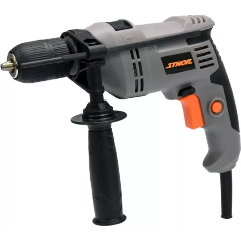 STHOR 78997 Triecienurbis 800W ar 13mm Atslēgas Patronu, 0-3000 RPM, 0-48000 BPM, Mainīgs Ātrums, Reversīvs, Papildu Rokturis, Dziļuma Ierobežotājs