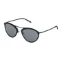 STING Unisex Saulesbrilles SST07552531X - Taisnstūra melns rāmis, pelēkas polikarbonāta lēcas, UV400 aizsardzība, 52 mm lēcas platums