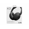 Sudio K3 bezvadu ausis ar hibrīdo ANC, Bluetooth 5.3, 60h akumulatoru, Ink Black