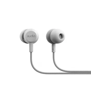 Sudio V3 patiesi bezvadu austiņas ar USB-C uzlādes maciņu, diviem mikrofoniem, skārienjutīgām vadīklām, IPX4 aizsardzība pret šļakatām, pelēkbalts