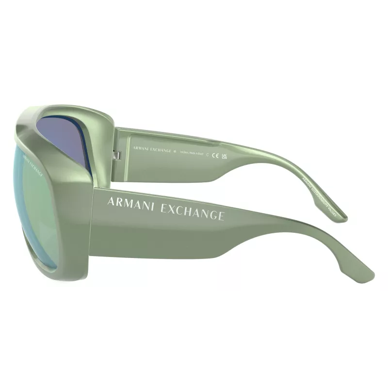 Sunglasses Armani Exchange Unisex AX4143SU83542 Rectangular Full Rim Plastic Black Dark Grey 67mm