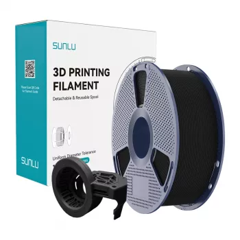 SUNLU PETG ātrgaitas matēts pavediens (melns, 1,75 mm, 1 kg)