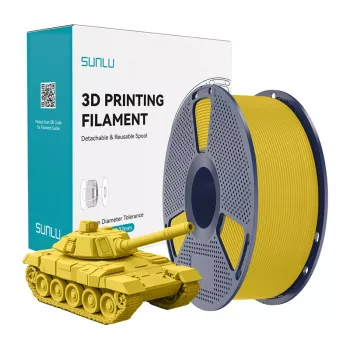 SUNLU PLA+ ātrgaitas 3D printera pavediens, dzeltens, 1,75 mm, 1 kg