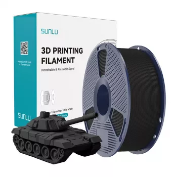 Sunlu PLA+ ātrdarbīgs melns pavediens 1.75 mm 1 kg
