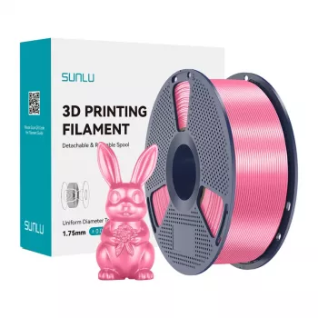 Sunlu PLA+ Silk Pavediens 1.75mm Rozā 1kg – High Gloss Silk Finish FDM 3D Printeriem