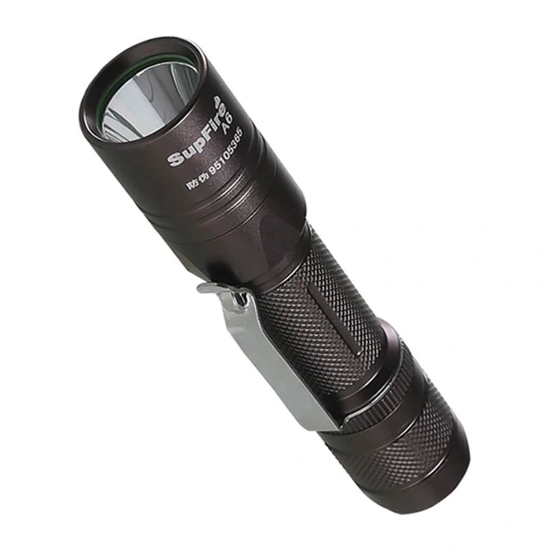 SUPERFIRE A6 Lukturis - 1200 lūmenu P50 LED, 280m staru kūlis, USB uzlādējams, tālummaiņa, IP44