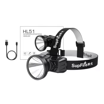 Superfire HL51 Galvaslampa, 160 lm, Micro-USB, 4 režīmi, 300 m