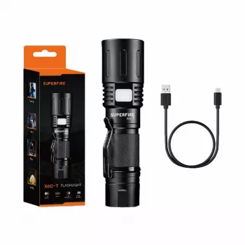Superfire X60-T Lukturītis 1500 lūmeni USB Type-C uzlādējams