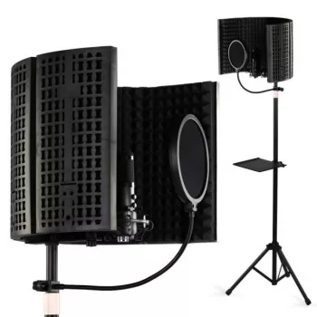 SUPRIMO AC5 SET 5-Paneļu akustiskais izolācijas ekrāns mikrofonam, salokāms, melns