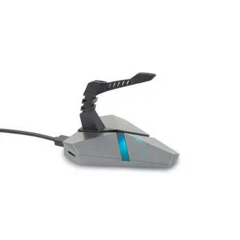 SureFire Axis Bungee HUB USB peles kabeļa turētājs - RGB USB 2.0 centrmezgls ar elastīgu silikona roku, svērtu pretslīdes pamatni, melns