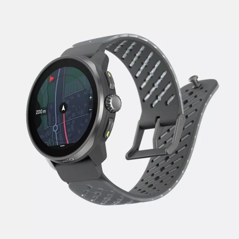 Suunto Race S Graphite GPS daudzsporta pulkstenis ar 1.32 inch AMOLED skārienekrānu, nerūsējošā tērauda korpusu, sirdsdarbības mērītāju, 100m ūdensizturību