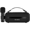 SVEN PS-255 Skaļrunis, Melns (12W, Bluetooth, FM, USB, Karaokes Mikrofons, 3600mAh)