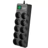 SVEN SF-10E-16 Pārsprieguma aizsargs, 10 kontaktligzdas, 16A, 3.6kW, 1.8m, Melns
