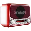 SVEN SRP-150 Pārnēsājams skaļrunis, sarkans (3W, Bluetooth, FM/AM/SW, USB, microSD, lukturītis, akumulators)