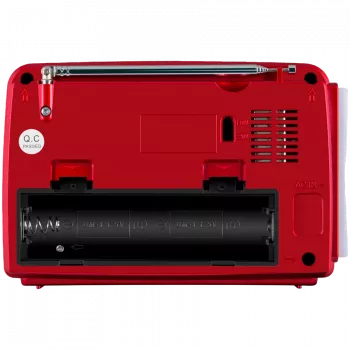 SVEN SRP-150 Pārnēsājams skaļrunis, sarkans (3W, Bluetooth, FM/AM/SW, USB, microSD, lukturītis, akumulators)
